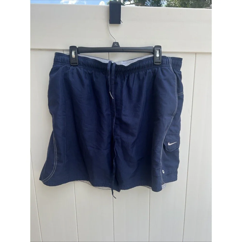 Nike Board Shorts Men’s Size XL Navy Blue Lined Drawstring Vintage